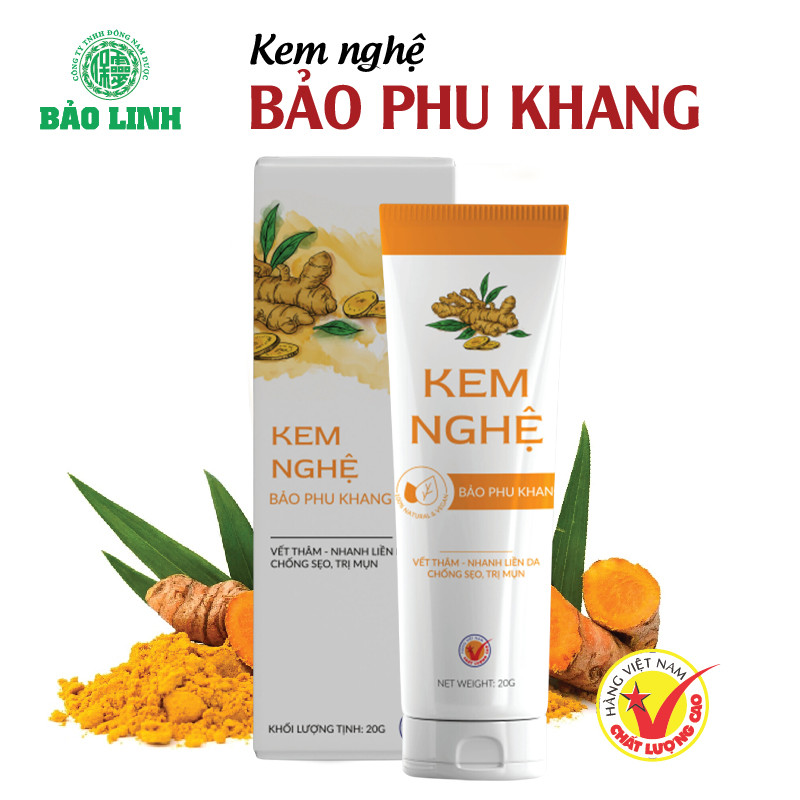 [Combo 2 Chai] Kem Tinh Nghệ Bảo Phu Khang 20Gr - Làm da mịn màng, chắc khoẻ, mau lên da non, liền sẹo, đánh bay mụn.
