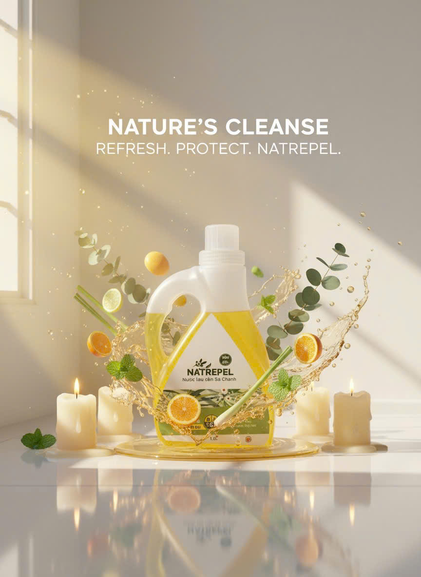 Nước Lau Sàn Tinh Dầu Sả Chanh Natrepel Bảo Linh